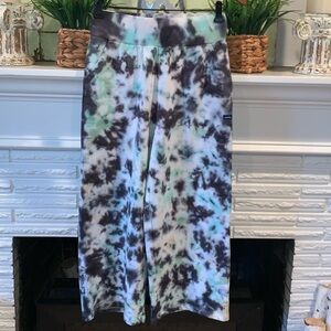 KAVU Wide Leg High Waist Tie Dye Multi Color Casual Cropped Pants Size S